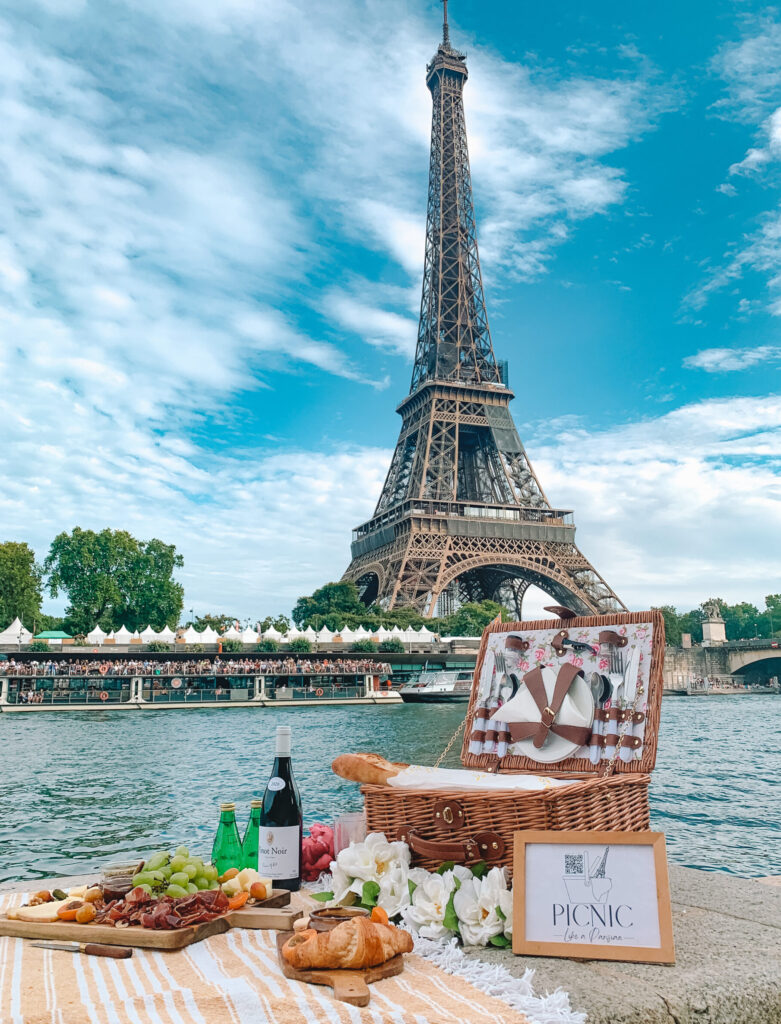 Picnic in Paris France by the Eiffel Tower