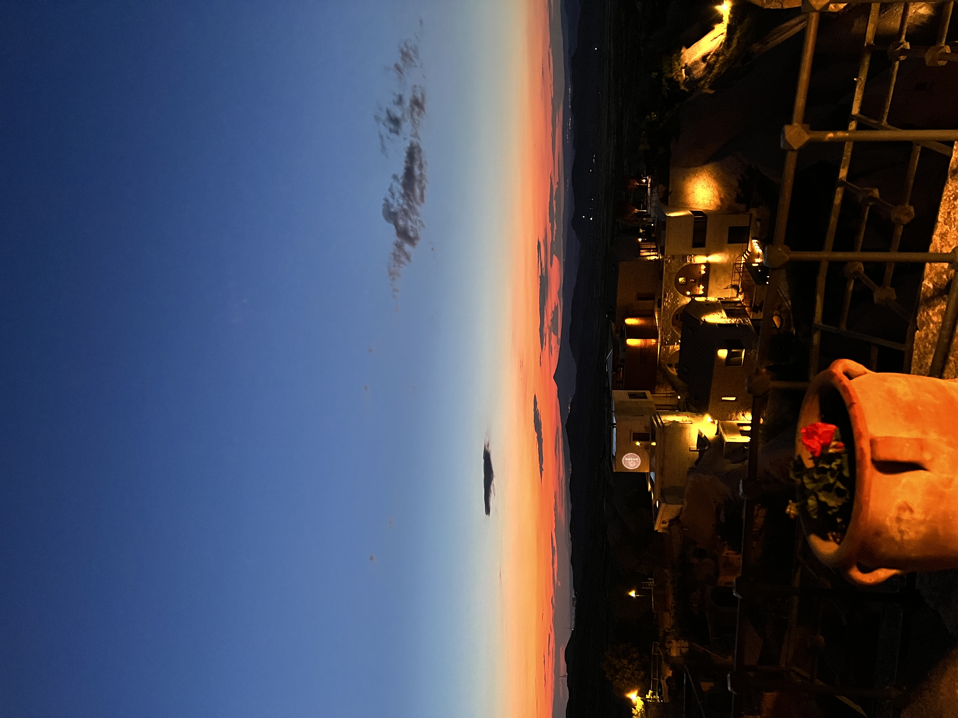 View of the Sunset from Lil'a Restaurant Cappadocia Turkey